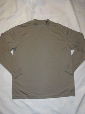 CYPRESS CLUB mens SHIRT tan PERFORMANCE long sleeve POLYESTER SIZE L